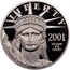 USA $50 American Eagle 2001 W Proof KM# 329 LIBERTY 200 IN GOD WE T1RUST E PLURIBUS UNUM coin obverse