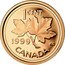 Canada 1 Cent Elizabeth II 3rd portrait 1999 Proof KM# 289 1 CENT 1999 K∙G CANADA coin reverse