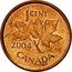 Canada 1 Cent Elizabeth II 4th portrait 2004 KM# 490 1 CENT 2004 K∙G CANADA coin reverse