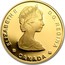 Canada 100 Dollars 450th anniversary of Jaques Cartier's landing at Gaspe (1984) Proof KM# 142 ELIZABETH II D∙G∙REGINA CANADA coin obverse
