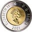 Canada 2 Dollars Polar Bear 2001 L KM# 270 ELIZABETH II D∙G∙REGINA DATE coin obverse