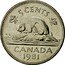 Canada 5 Cents Elizabeth II 1981 KM# 60.2 5 CENTS CANADA *DATE* coin reverse