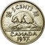Canada 5 Cents George VI (round) 1937 Dot Dot KM# 33 5 CENTS CANADA DATE coin reverse