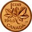 Canada Cent Elizabeth II 2nd portrait 1965 Small beads, blunt 5 KM# 59.1 1 CENT K∙G CANADA coin reverse