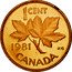 Canada Cent Elizabeth II 2nd portrait 1981 KM# 127 ELIZABETH II D∙G∙REGINA coin obverse