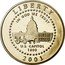USA Half Dollar U.S. Capitol Visitor Center 2001 P Proof KM# 323 LIBERTY IN GOD WE TRUST U.S. CAPITOL 1800 coin obverse
