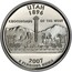 USA Quarter Dollar Utah 2007 S KM# 400a UTAH 1896 E PLURIBUS UNUM CROSSROADS OF THE WEST coin reverse
