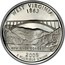 USA Quarter Dollar West Virginia 2005 S KM# 374a WEST VIRGINIA 1863 E PLURIBUS UNUM NEW RIVER GORGE coin reverse