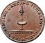 UK 1/2 Penny (Middlesex - Lyceum) SINGING DANCING TUMBLING SLACK WIRE &C. EVERY EVENING coin reverse