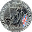 UK 2 Pounds Britannia Brexit Colored 2016 BRITANNIA'2016 1 OZ '999'FINE'SILVER' NATHAN coin reverse