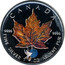 Canada 5 Dollars Orange Maple Leaf 2002 UNC CANADA FINE SILVER 1 OZ ARGENT PUR 9999 9999 coin reverse