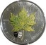 Canada 5 Dollars Yellow Canadian Maple Leaf. Colored 2007 Masques Privy CANADA FINE SILVER 1 OZ ARGENT PUR 9999 9999 coin reverse