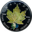 Canada 5 Dollars Yellow Maple Leaf 2002 UNC CANADA FINE SILVER 1 OZ ARGENT PUR 9999 9999 coin reverse