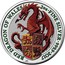 UK 5 Pounds Queen's Beasts The Dragon (Colorized) 2017 RED DRAGON OF WALES 2 OZ FINE SILVER 999.9 2017 JC coin reverse