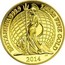 UK 50 Pence Britannia 2014 KM# 1310 BRITANNIA 999.9 1/40 OZ FINE GOLD 2014 J.C coin reverse