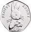 UK 50 Pence (Flopsy Bunny) FLOPSY BUNNY coin reverse