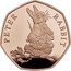 UK 50 Pence Peter Rabbit 2018 Proof PETER RABBIT TM coin reverse