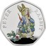 UK 50 Pence Peter Rabbit (Colorized) 2018 Proof PETER RABBIT TM coin reverse