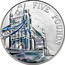 UK Five Pounds Tower Bridge 2014 Proof KM# 1324 FIVE POUNDS LC.GD coin reverse