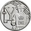UK Ten Pence (Y - Yeoman Warder) Y EIIR coin reverse