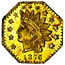 USA 1/2 Dollar Large Indian Head (Octagonal) 1876 KM# 9.2 *YEAR* coin obverse