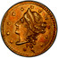 USA 1/2 Dollar Liberty Round (Round) 1854 13 stars KM# 11.6 FD coin obverse