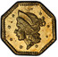 USA 1/4 Dollar 1853 KM# 1.4 Small size Gold Coins - coin obverse