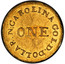 USA Dollar (1831-42) KM# 88.1 Christopher Bechtler (North Carolina) N: CAROLINA GOLD. DOLLAR. ONE coin reverse