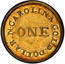 USA Dollar C. Bechtler (1831-42) KM# 89 N: CAROLINA GOLD. DOLLAR. ONE coin reverse