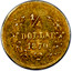 USA ¼ Dollar 1870 KM# 5.7 Small size Gold Coins ¼ DOLLAR 1870 coin reverse