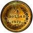 USA ½ Dollar Goofy Liberty head (Round) 1870 KM# 11.11 ½ DOLLAR 1870 coin reverse