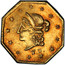 USA Fifty Cents 1853 KM# 8.3 Small size Gold Coins F.D. coin obverse