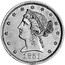 USA Five D. 1851 KM# 28 Dunbar & Company DONEAR & CO coin obverse