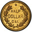 USA Half Dollar 1871 KM# 11.12 Small size Gold Coins HALF DOLLAR CAL coin reverse