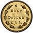 USA Half Dollar Round 1864 KM# 11.9 HALF DOLLAR CAL. coin reverse