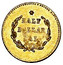 USA Half Dollar Round 1872 KM# 11.7 HALF DOLLAR CAL coin reverse