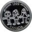 Canada 25 Cents September 1999 Proof KM# 350a SEPTEMBER 1999 SEPTEMBRE CB CANADA coin reverse