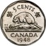 Canada 5 Cents George VI Beaver 1948 KM# 42 5 CENTS CANADA DATE coin reverse