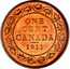 Canada Cent George V 1911 KM# 15 ONE CENT CANADA 1911 coin reverse
