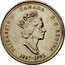 Canada 25 Cents British Columbia (1992) KM# 232 ELIZABETH II D ∙ G ∙ REGINA CANADA 1867-1992 coin obverse