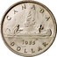 Canada Dollar George V 1935 KM# 30 CANADA HB 1935 DOLLAR coin reverse