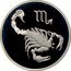 Russia Two Roubles Zodiac Signs - Scorpio 2002 ММД Proof Y# 766 ♏ coin reverse