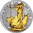 UK 2 Pounds Britannia Gold Black Empire Edition 2016 ' BRITANNIA ' 2016 ' 1OZ ' 999 ' FINE ' SILVER ' NATHAN coin reverse