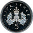 UK 5 Pence (Crowned Thistle (Piedfort)) KM# P12 FIVE PENCE 5 coin reverse