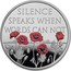 UK 5 Pounds Remembrance Day (Piedfort) 2017 SILENCE SPEAKS WHEN WORDS CAN NOT ST coin reverse