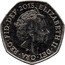 UK Fifty Pence (Royal Shield - Elizabeth II (5th portrait)) KM# 1337 ELIZABETH II∙DEI∙GRA∙REG∙FID∙DEF∙2015∙ J.C coin obverse