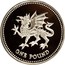UK Pound Dragon of Wales (Piedfort) 2000 Proof KM# P100 ONE POUND coin reverse