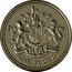 UK Pound Royal Coat of Arms (Piedfort) 1983 Proof KM# P3 HONI SOIT QUI MAL Y PENSE DIEU ET MON DROIT ONE POUND coin reverse
