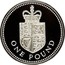 UK Pound Royal Shield (Piedfort) 1988 Proof KM# P8 ONE POUND coin reverse