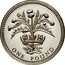 UK Pound Thistle of Scotland (Piedfort) 1989 Proof KM# P9 ONE POUND coin reverse